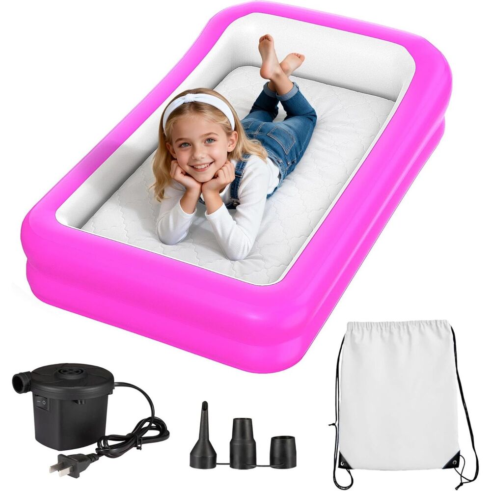Inflatable Toddler Travel Bed w/ Pump, Sheet & Carry Bag LG